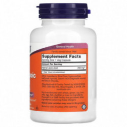 NOW Foods Alpha Lipoic Acid 250 mg Toidulisand energiataseme säilitamiseks 60 kapslit