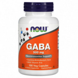 NOW Foods GABA 500mg Toidulisand 100 kapsulit