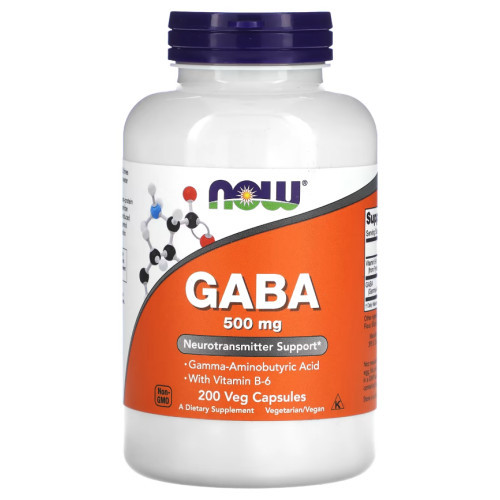 NOW Foods GABA 500mg Toidulisand 100 kapsulit