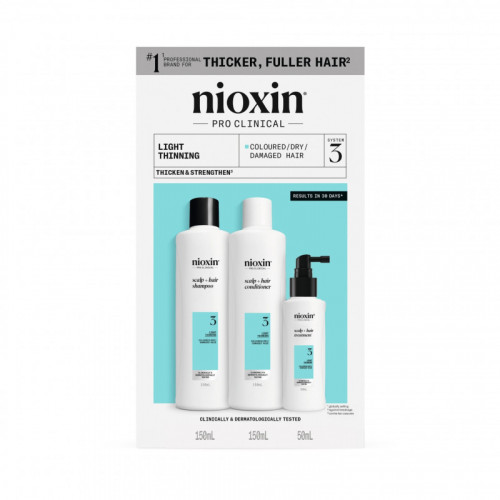 Nioxin Pro Clinical System 3 Kit Juuksehoolduskomplekt hõrenevate juuste jaoks 300ml+300ml+100ml