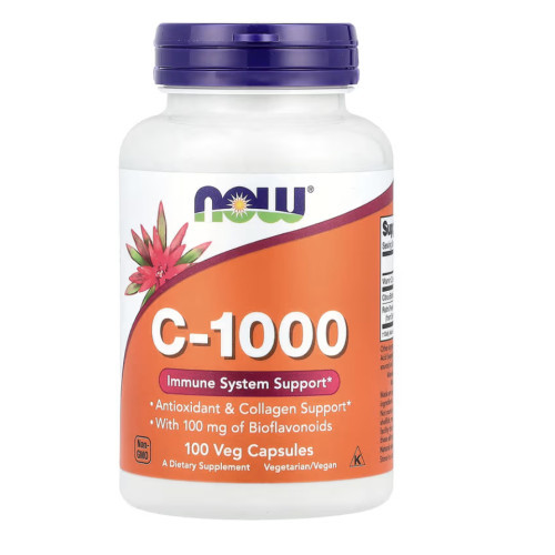 NOW Foods Vitamin C-1000 With Bioflavonoids Vitamiin C-1000 koos bioflavonoodidega 100 kapsulit