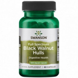 SWANSON Black Walnut Hulls Digestive Health 500mg Must pähkel 60 kapslit