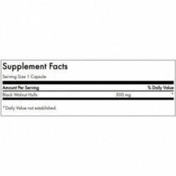 SWANSON Black Walnut Hulls Digestive Health 500mg Must pähkel 60 kapslit