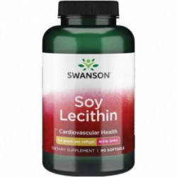 SWANSON Soy Lecithin Cardiovascular Heath 1200mg Letsitiin (GMO-vaba) 90 kapslit