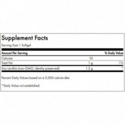 SWANSON Soy Lecithin Cardiovascular Heath 1200mg Letsitiin (GMO-vaba) 90 kapslit