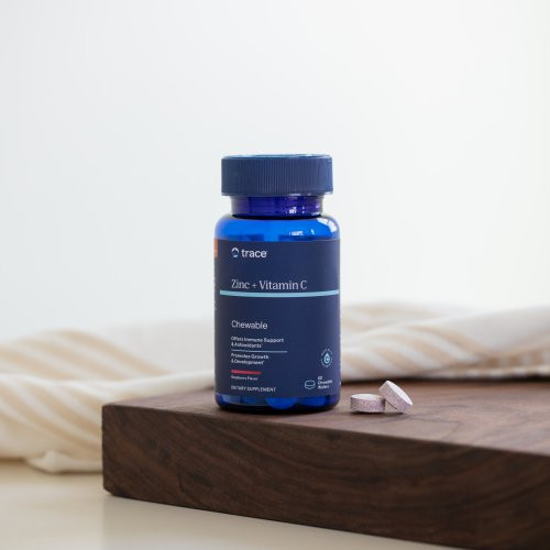 Trace Minerals Zinc + Vitamin C Chewable 40 mg | 250 mg Tsink + C-vitamiin immuunsuse tagamiseks 60 kapslit