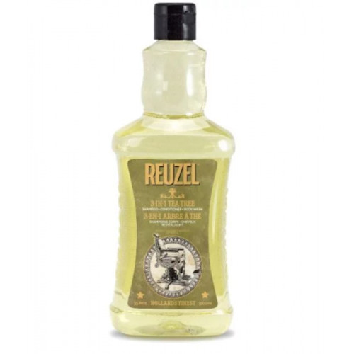Reuzel 3in1 Tea Tree Shampoo, Conditioner & Body Wash 3 ühes toode, šampoon, palsam ja dušigeel meestele 100ml