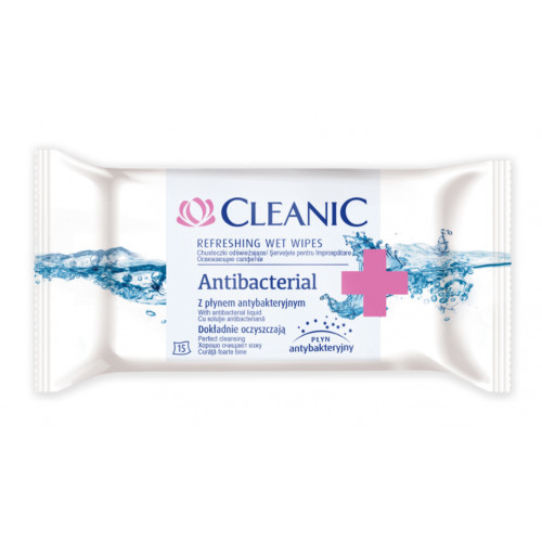 Cleanic Antibacterial Wet Wipes Niisked salvrätikud 15 tk