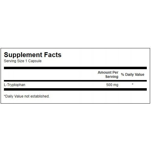 SWANSON L-Tryptophan 500mg Sleep Support Toidulisand L-trüptofaan 60 kapslit