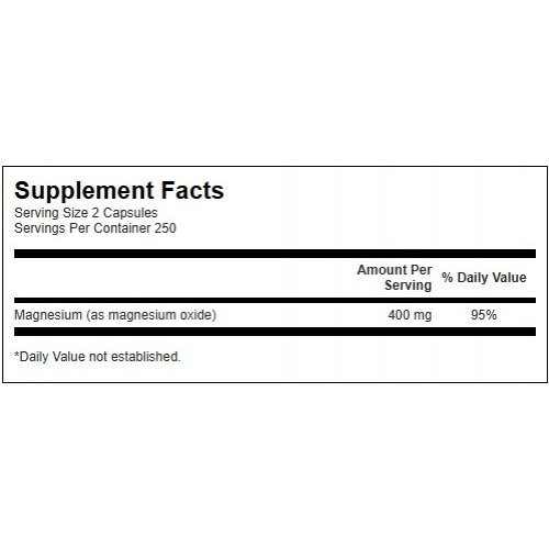 SWANSON Magnesium Oxide 200mg Muscle and Bone Health Magneesium 250 kapslit
