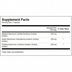 SWANSON Triple Mushroom Complex Immune Health Toidulisand Maitake, Reishi ja Shiitake 60 kapslit