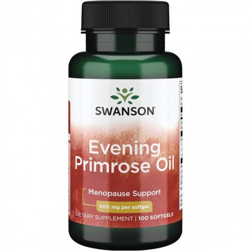 SWANSON Evening Primrose Oil 500mg Menopause Support Kuningakepi õli 100 kapsulit