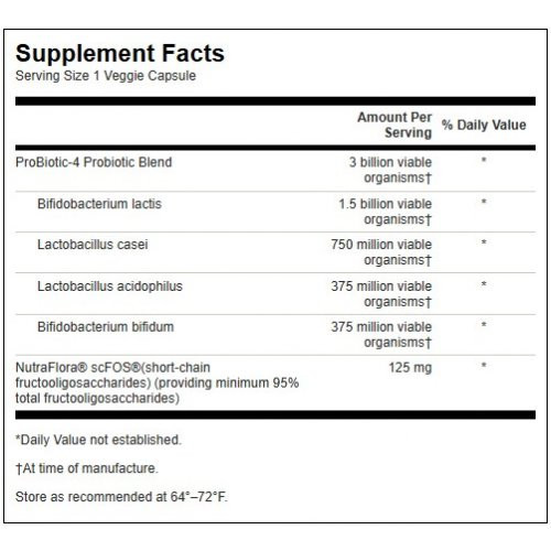 SWANSON ProBiotic-4 Digestive Health Piimhappebakterid, probiootikumid 60 kapslit