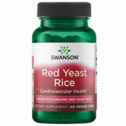 SWANSON Red Yeast Rice Cardiovascular Health Punase pärmi riisi toidulisand 60 kapslit