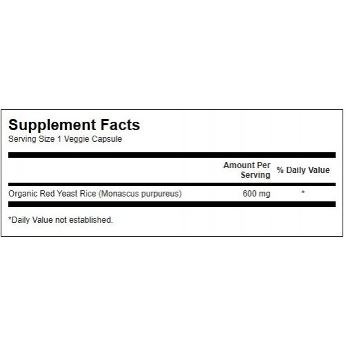 SWANSON Red Yeast Rice Cardiovascular Health Punase pärmi riisi toidulisand 60 kapslit