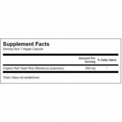 SWANSON Red Yeast Rice Cardiovascular Health Punase pärmi riisi toidulisand 60 kapslit