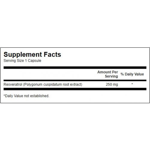 SWANSON Resveratrol Toidulisand Resveratrooli 250 Mg 30 kapslit