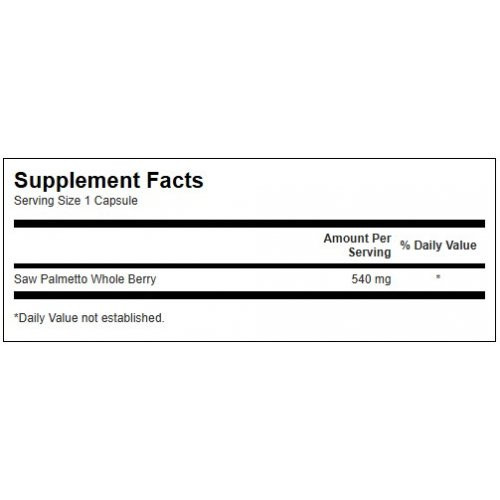 SWANSON Saw Palmetto 540mg Prostate Health Toidulisand meestele 100 kapsulit