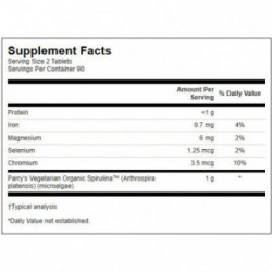 SWANSON Certified Organic Spirulina 500mg Antioxidant Support Spirulina 180 kapslit