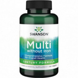 SWANSON Multivitamin without Iron Multivitamiinide ja mineraalide kompleks, ilma rauata 130 kapslit