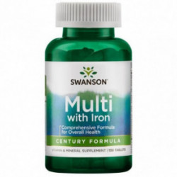 SWANSON Multivitamin with Iron Multivitamiinide ja mineraalide kompleks koos rauaga 130 kapslit