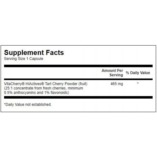 SWANSON HiActives Tart Cherry 465mg Joint Health and Mobility Kirsikakontsentraat 60 kapslit