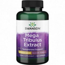 SWANSON Mega Tribulus Extract 250mg Testosterone Support Tribuluse ekstrakt 120 kapsulit