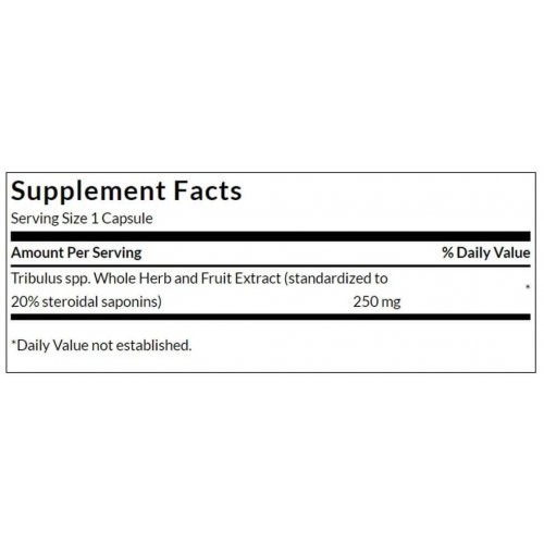 SWANSON Mega Tribulus Extract 250mg Testosterone Support Tribuluse ekstrakt 120 kapsulit
