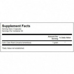 SWANSON Full Spectrum Cats Claw 500mg Traditional Immune Health Toidulisand Una De Gato 100 kapsulit