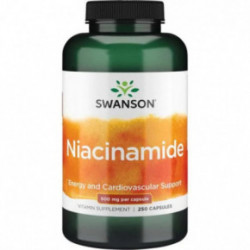 SWANSON Niacinamide 500mg Energy and Cardiovascular Support B3-vitamiin, niatsiin 250 kapslit
