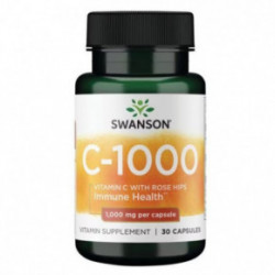 SWANSON Vitamin C with Rose Hips C-vitamiin koos kibuvitsa ekstraktiga 30 kapslit
