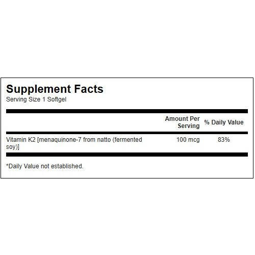 SWANSON Natural Vitamin K2 100mcg Bone and Cardiovascular Health Looduslik K2-vitamiin 30 kapslit