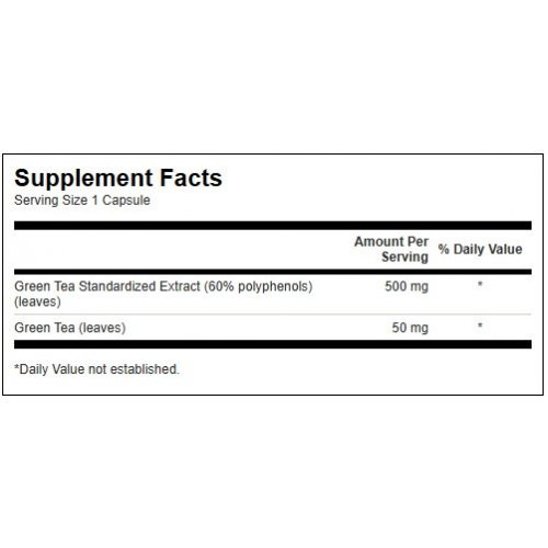SWANSON Green Tea Extract 500mg Antioxidant Support Rohelise tee ekstrakt 60 kapslit