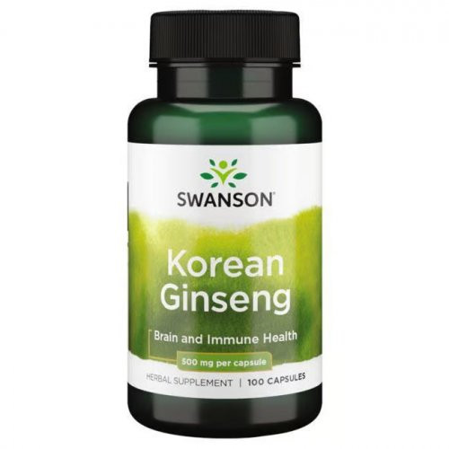 SWANSON Korean Ginseng 500mg Brain and Immune Health Toidulisand ženšenn 100 kapsulit