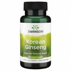 SWANSON Korean Ginseng 500mg Brain and Immune Health Toidulisand ženšenn 100 kapsulit
