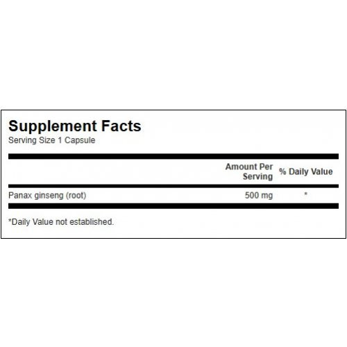 SWANSON Korean Ginseng 500mg Brain and Immune Health Toidulisand ženšenn 100 kapsulit