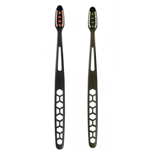 Jordan Ultralite 1+1 Toothbrush Medium Hambaharja komplekt Green + Black
