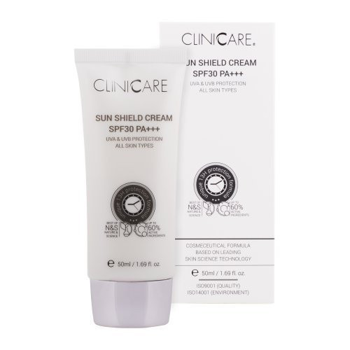 Cliniccare Sun Shield Cream Õrnalt niisutav päikesekaitsekreem kaitsefaktoriga SPF30 PA+++. 50ml