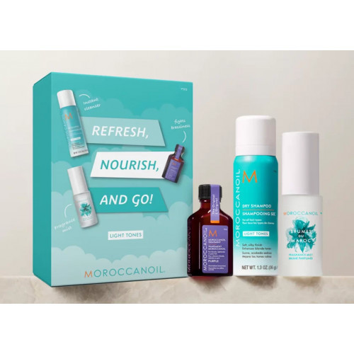Moroccanoil Must Have Refresh, Nourish, And Go! Light Tones Suvine reisikomplekt blondidele juustele