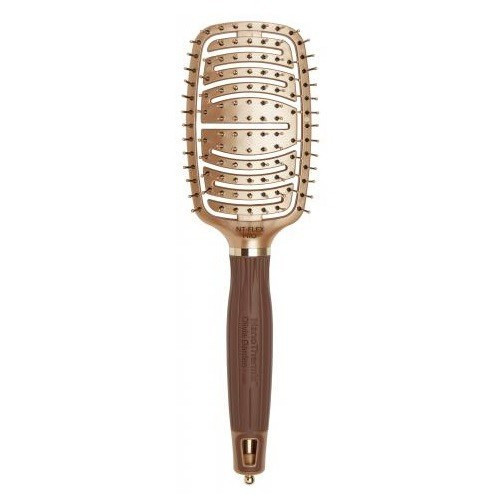 Olivia Garden Expert Care Flex Gold&Brown Ioniseeritud harjastega juuksehari