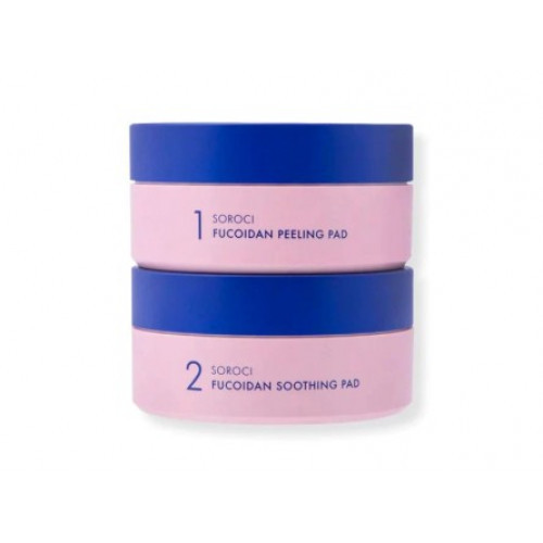 Soroci Fucoidan Peeling and Smoothing Facial Pads Koorivate ja rahustavate ketaste komplekt 70 tk.