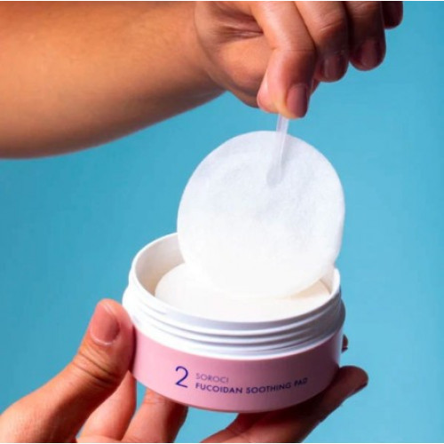 Soroci Fucoidan Peeling and Smoothing Facial Pads Koorivate ja rahustavate ketaste komplekt 70 tk.