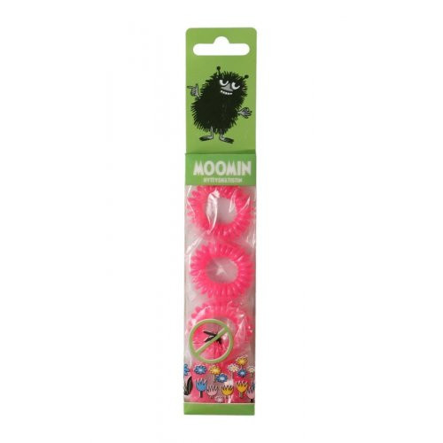 MOOMIN Anti Mosquito Band Pink Käevõru, sääskede juuksekumm 4 tk