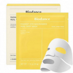 Biodance Radiant Vita Niacinamide Real Deep Mask Helendav näomask niatsinamiidi ja glutatiooniga 34g