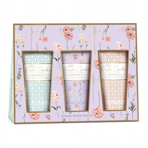 Baylis & Harding Royale Garden Rose, Poppy & Vanilla Luxury Hand Treats Gift Set Kätekreemide komplekt 3x50ml