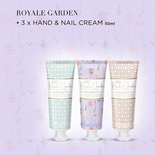 Baylis & Harding Royale Garden Rose, Poppy & Vanilla Luxury Hand Treats Gift Set Kätekreemide komplekt 3x50ml