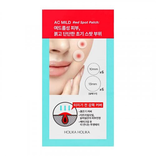 Holika Holika AC MILD Red Spot Patch Akne plaastrid 12 tk