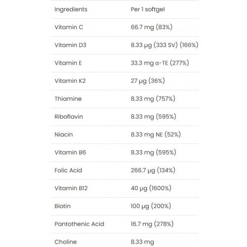 VPLab Nutrition Ultra Women's Multivitamin Formula Multivitamiinid naistele pehmetes kapslites 90 kapslit