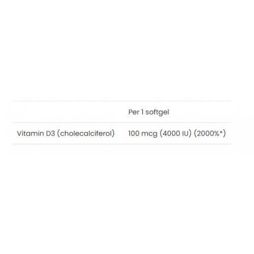 VPLab Nutrition UltraVit Vitamin D3 4000 IU Toidulisand 120 kapsulit