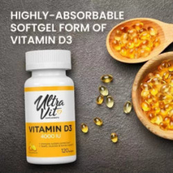 VPLab Nutrition UltraVit Vitamin D3 4000 IU Toidulisand 120 kapsulit